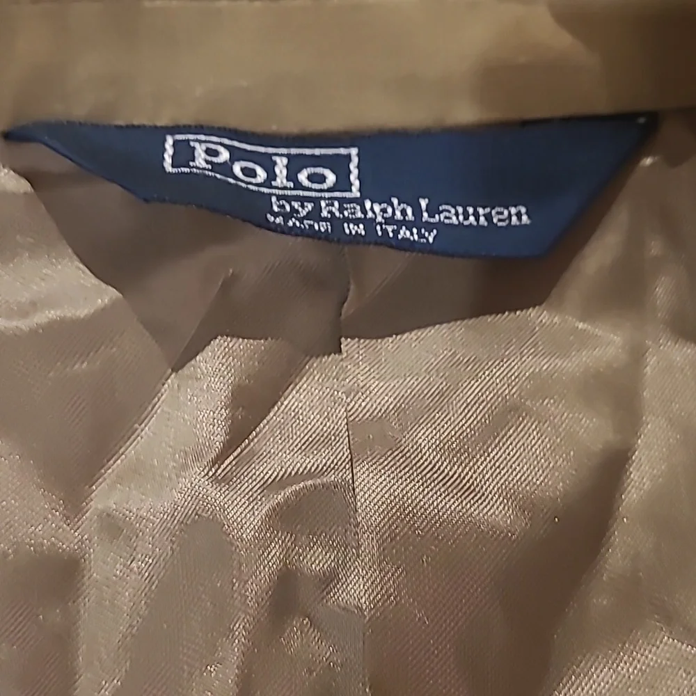 POLO RALPH LAUREN TAN 100% COTTON SPORT COAT BLAZER MADE IN ITALY